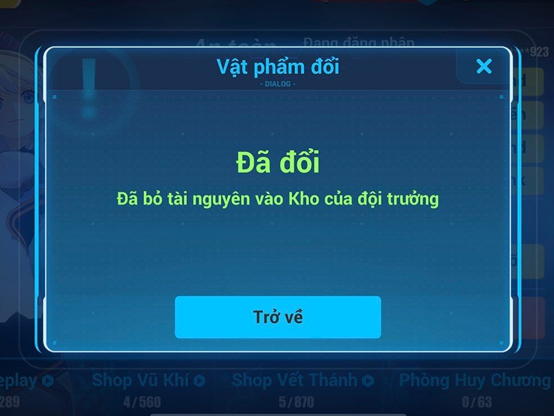 Hình ảnh đổi quà thành công.