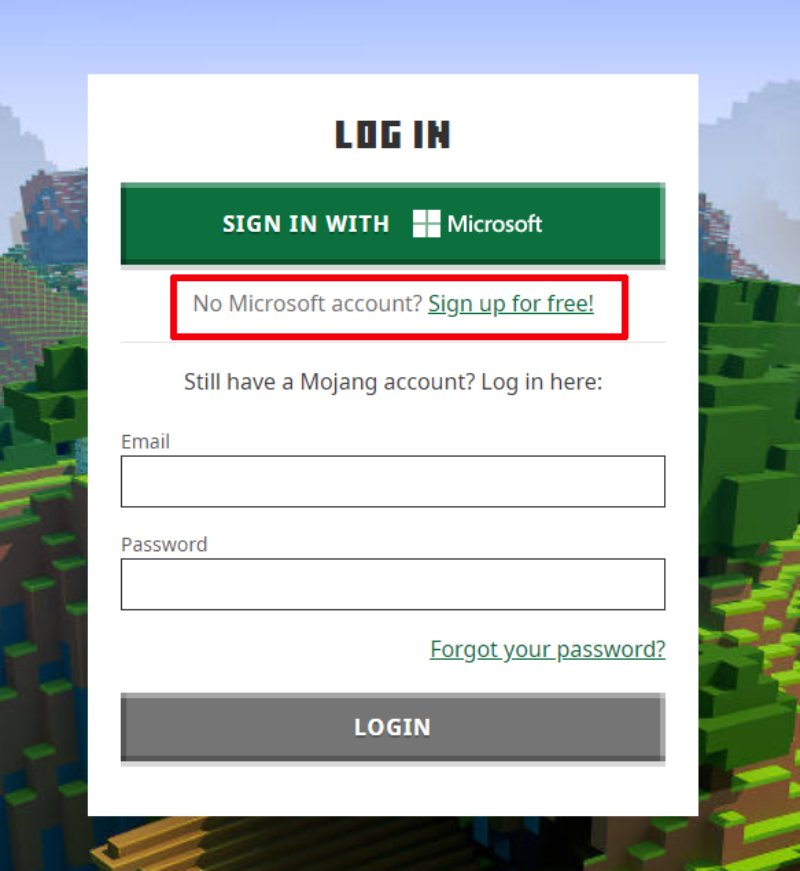 Vào mục "Sign up for Free" để tạo tào khoản Microsoft mới.